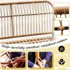 Outdoor L-Shaped Patio Chairs Set, Boho Woven Balcony Furniture Set of 3,Boho Woven Balcony Furniture Conversation Sofa 3