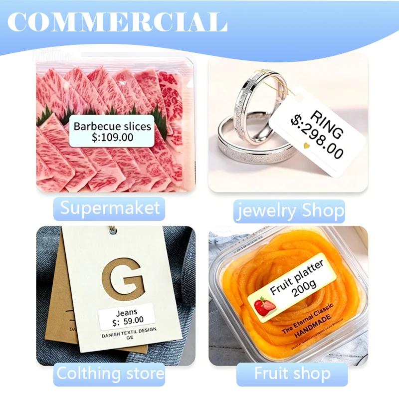Q21 휴대용 미니 잉크리스 감열 프린터 블루투스 무선, 12-15mm 자가 접착식 감열 라벨 용, 가정 및 사무실용