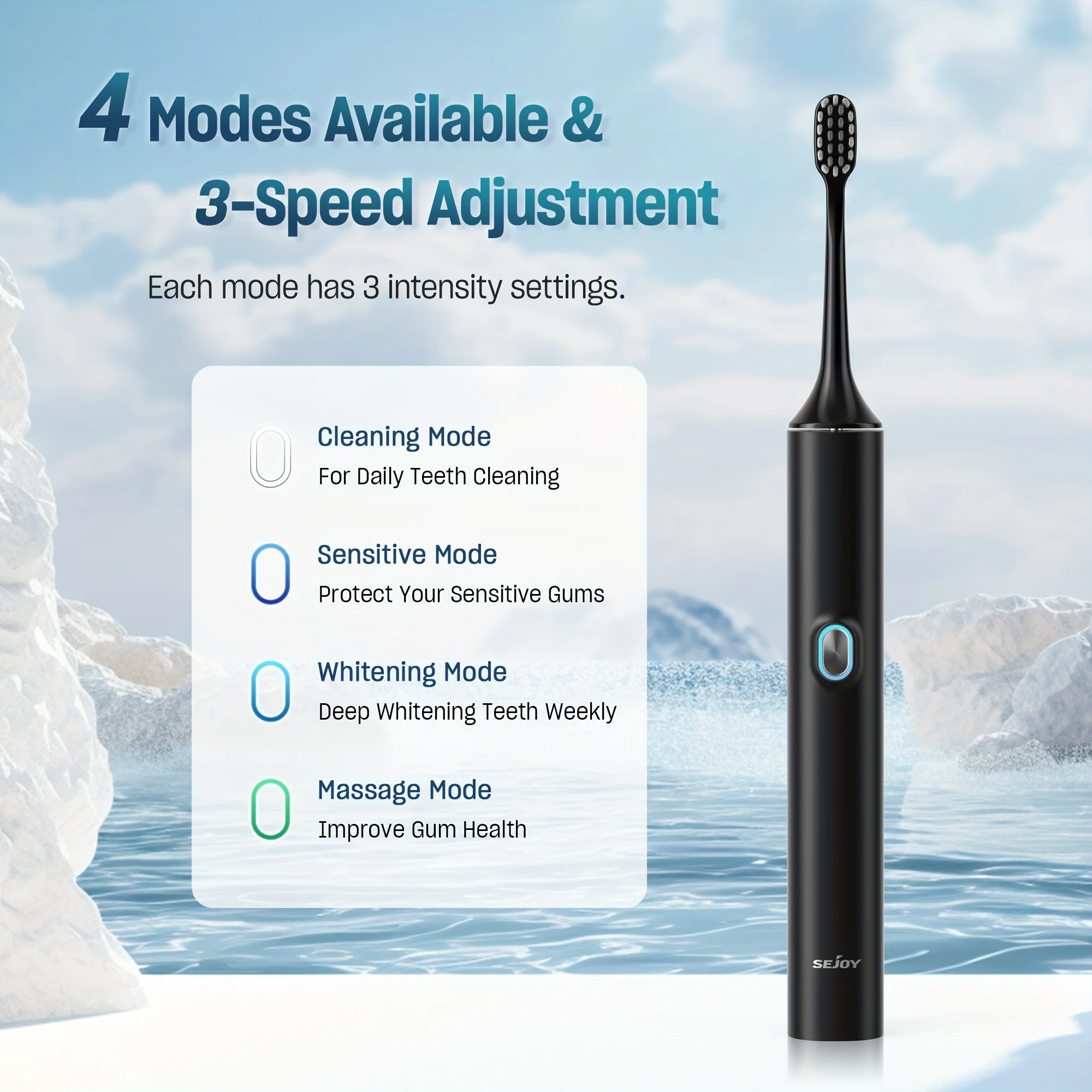 SEJOY Water Flossers for Teeth Cordless Oral Irrigator Dental Water Jet & Electric Toothbrush adults Sets Sonic Toothbrush 3