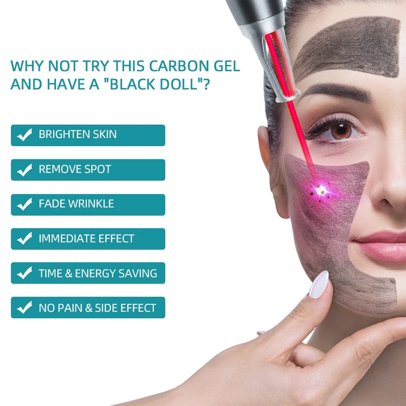 Carbon Cream Black Gel Mask For ND YAG Laser Skin Peeling Rejuvenation Whitening Facial Moisturizing Peel Deep Cleaning 80ML/PCS 5