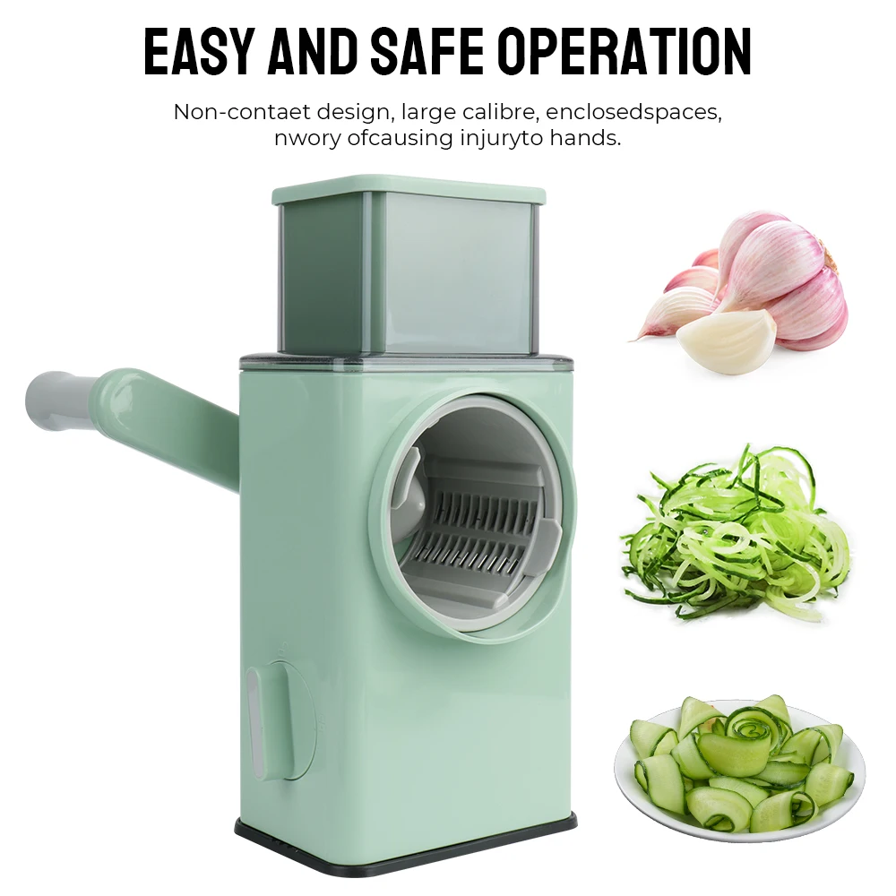 

Multifunction 3 in 1 Vegetable Slicer Manual Home Kitchen Accessories Grater Vegetable Chopper Round Cutter Potato Spiralizer