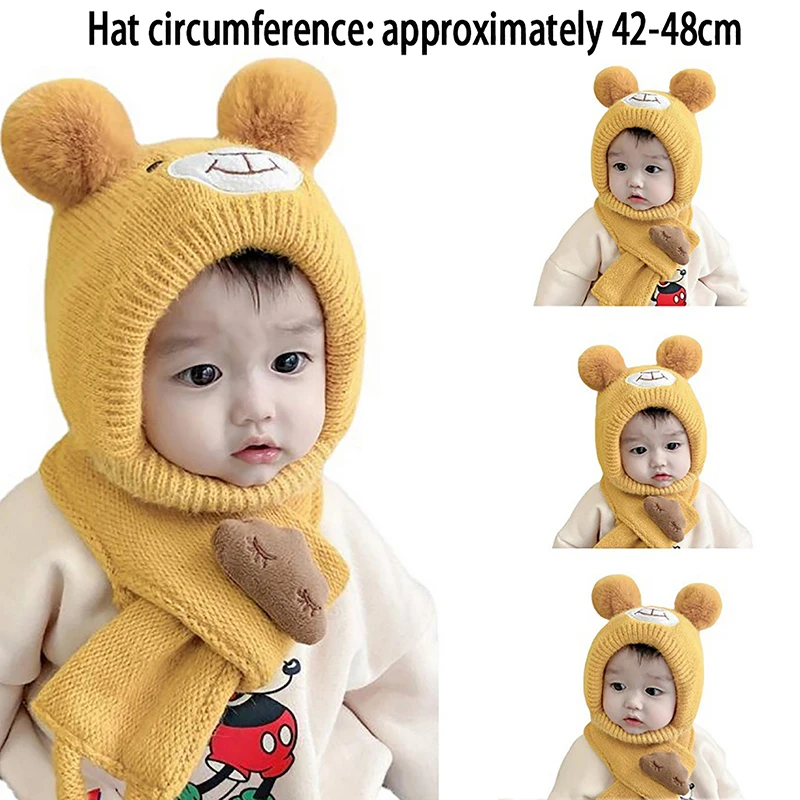 

1PC Baby Hat Autumn And Winter Cute Super Cute Baby Baby Hat Scarf Baby Ear Bells Wool Hat