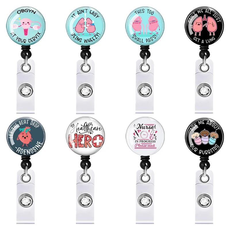 New Design 1 Piece Top Quality Retractable Nurse Badge Reel Cute Baby Human  Organ Doctor ID Card Holder Keychains Lanyard