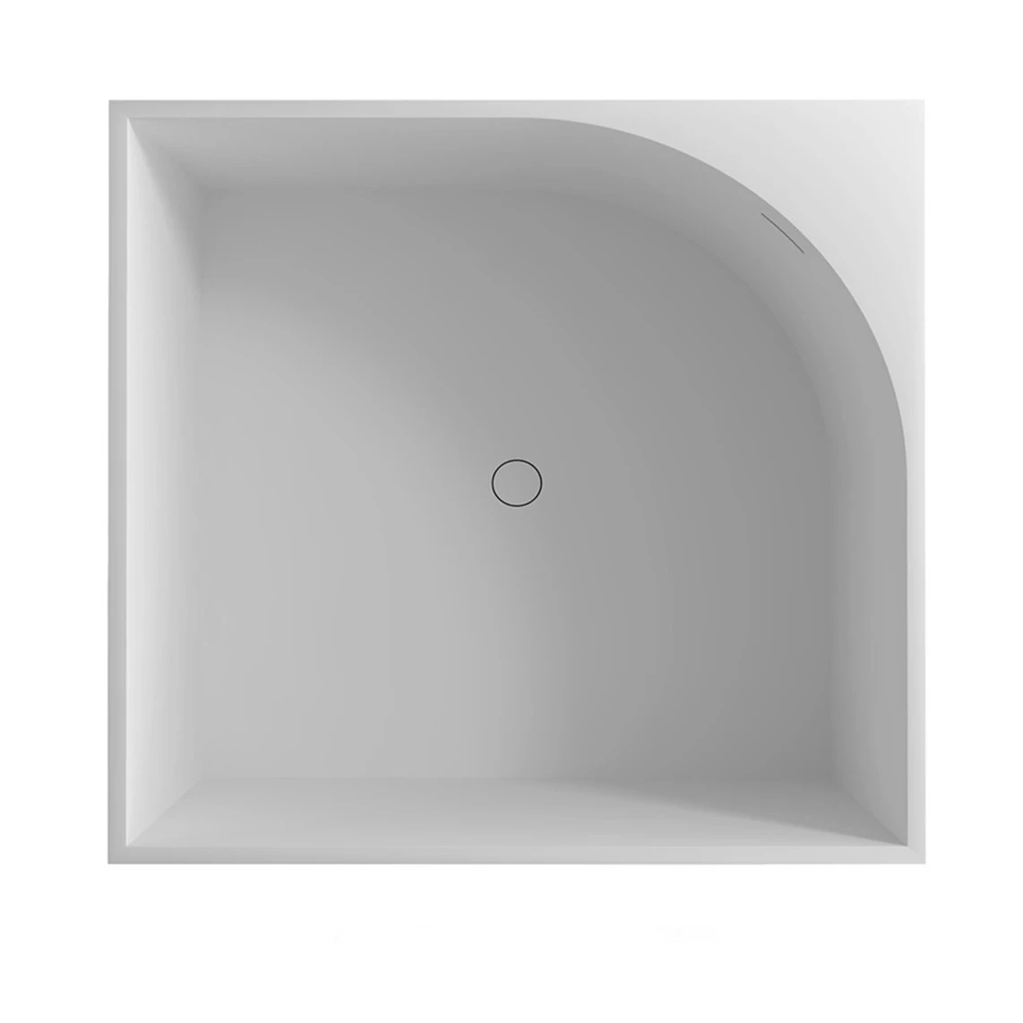 1050x1050x605mm Solid Surface Stone Acrylic Bathtub Freestanding Floor Mounted Integrated Corian Tub WD022