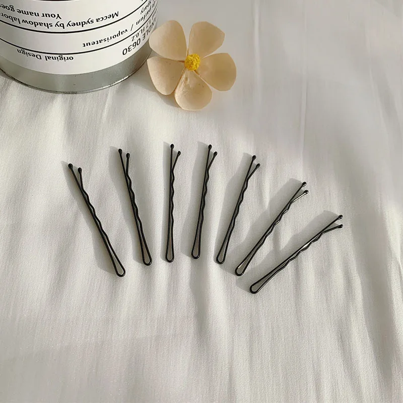 50 Stück, 100 Stück, 200 Stück schwarze Haarspangen-Set für Damen, unsichtbare Bobby-Pins, unsichtbare Wellen-Haarspangen, Haarstyling-Zubehör A – Detail 7