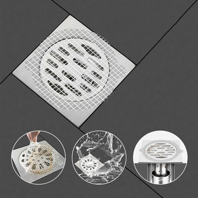 10pcs Drainer Filter Protective Film, Shower Drain Cover Hair Catcher for  Kitchen Bathroom Floor Drain, Self Adhesive(Green)
