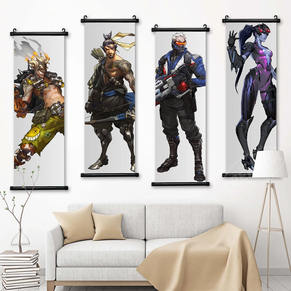 Living RoomCanvas Print Overwatch Painting Mercy Wall Symmetra Art Tracer  Picture D.Va Poster Home Decor Zarya Hanging Scrolls - AliExpress