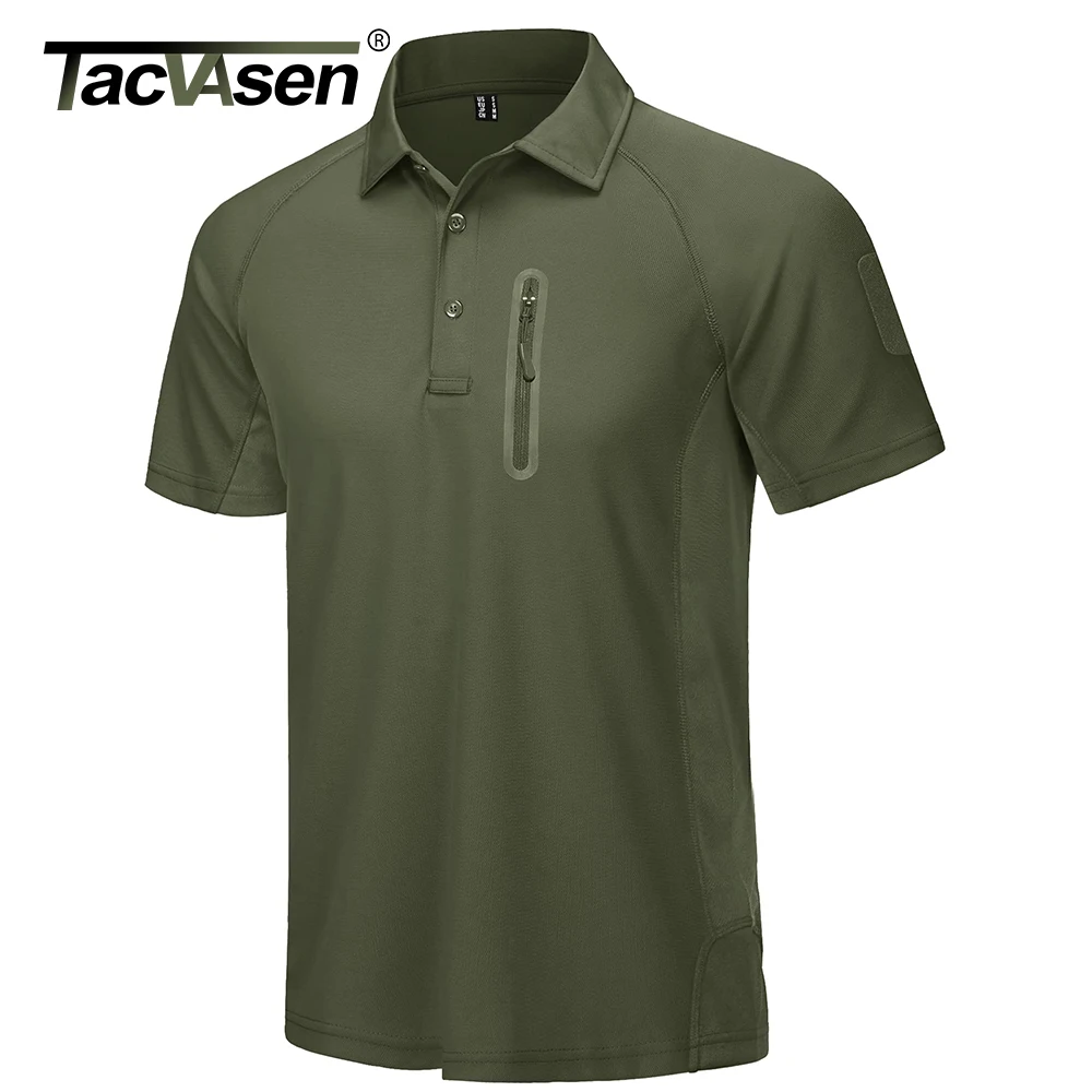 TACVASEN メンズ クイックドライ ハイキング エアソフト 長袖 ポロシャツ トップ ブラック US L Tacvasen Long Sleeve Polos Quick Dry T-shirts Mens