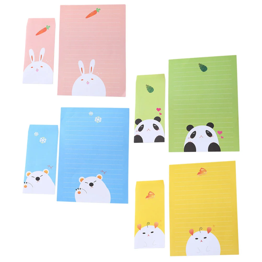 

4 Sets Letterhead Envelope for Writing Greeting Card Envelopes Supplies Ball Paper Stationary Painting Papers