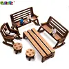 1：12 Dollhouse Mini Park Table Chair Miniature Bench Stool Rocking Chair Dolls House Furniture Accessories Kids Pretend Play Toy 1