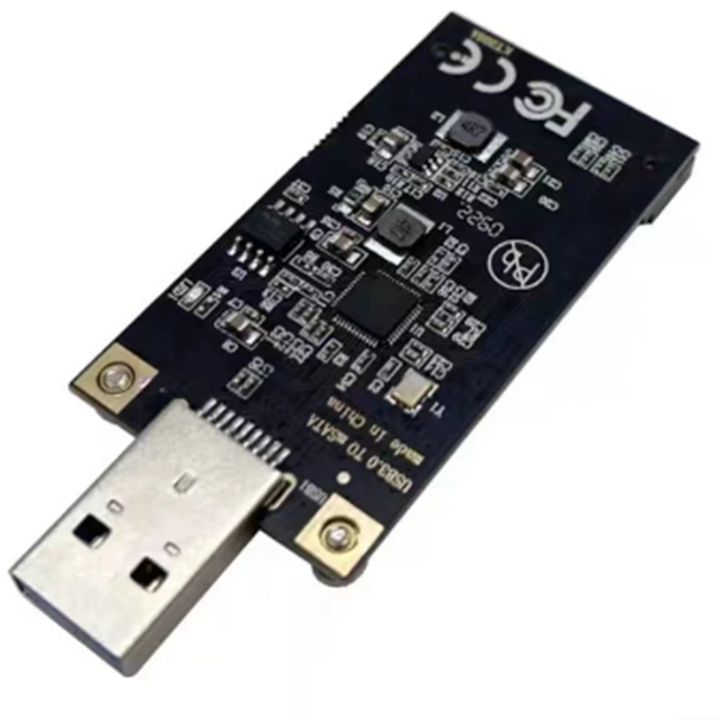 Msata-USB 3.0 솔리드 스테이트 드라이브-모바일 하드 드라이브, ASM1153E 칩 플러그 앤 플레이, 크기 30X50, 고품질 블랙 1 개