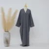 109491-4425a3.jpg Abaya ouverte unie pour femme, Robe musulmane, Jilbab, Kebaya, Vêtements islamiques, Kaftan, Robe, Khimar, Robes de Ramadan, Hijab, Kimono, Abayas - Collection Aïd 2026