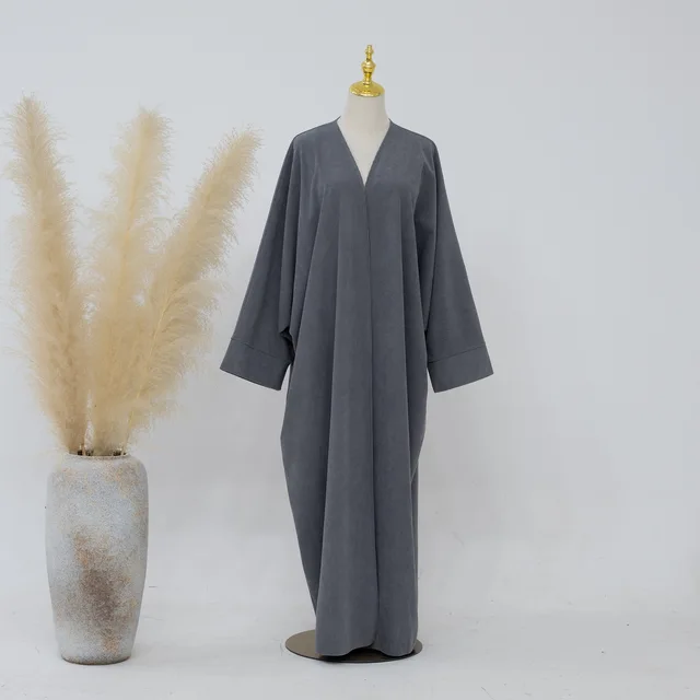 109491-4425a3.jpg Abaya ouverte unie pour femme, Robe musulmane, Jilbab, Kebaya, Vêtements islamiques, Kaftan, Robe, Khimar, Robes de Ramadan, Hijab, Kimono, Abayas - Collection Aïd 2026