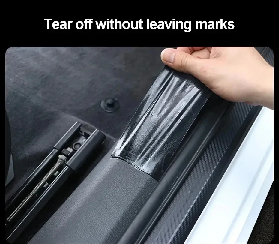 Carbon Fiber Sticker 3D Paste Car Threshold Protective Film Anti Scratch Waterproof for Car Body