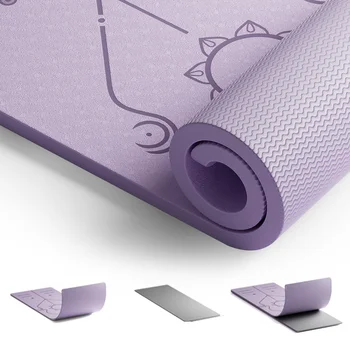 Yoga Mat Anti Slip Shock Resistance Exercise Fitness Pilates Exercise Environmental Fitness Exercise Mat Yoga Mats for Women 6
