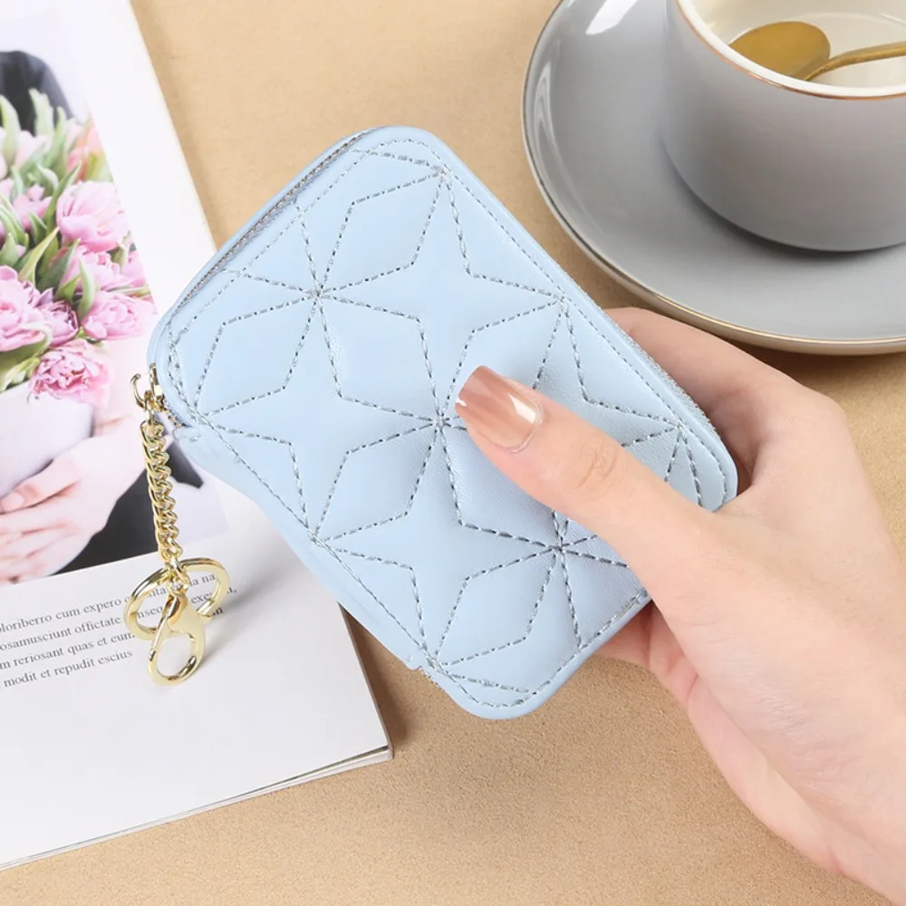 Women Lipstick Bag PU Leather Makeup Case Mini Purse Organizer Cosmetic Bag Mirror Lipstick Pocket Coin Wallet 4