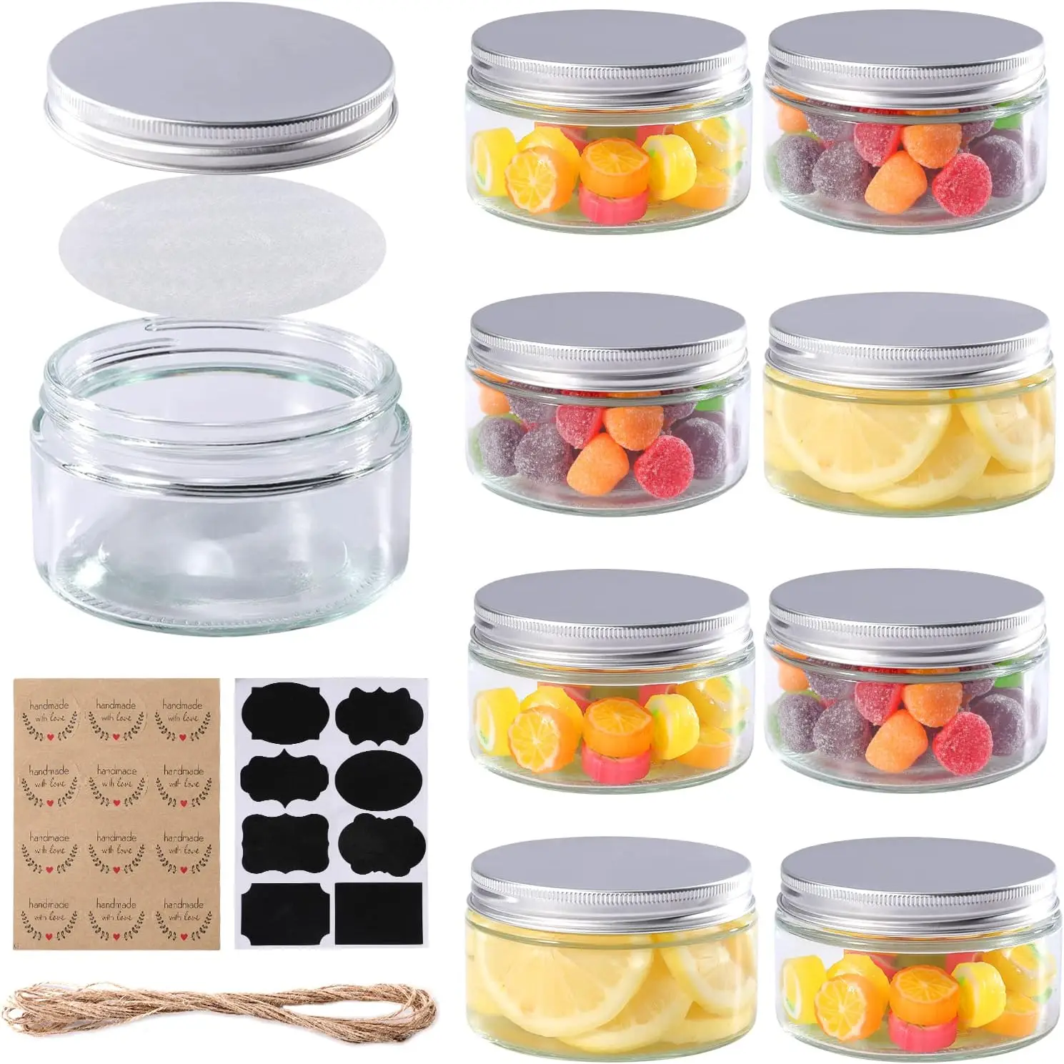 

Mini Mason Jar with Lid, Gasket and Label for jelly jam dessert spices honey fruit seasoning pickles candles shower supplies