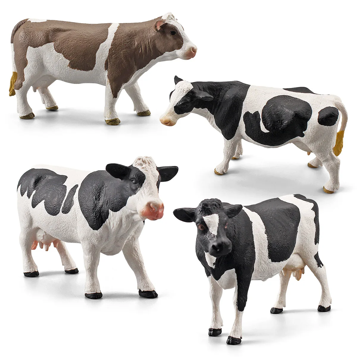 Simulated Farm Poultry, Livestock, Cow Model, Simmental Cattle, Black and White Cow Decoration, Ranch Animals 2