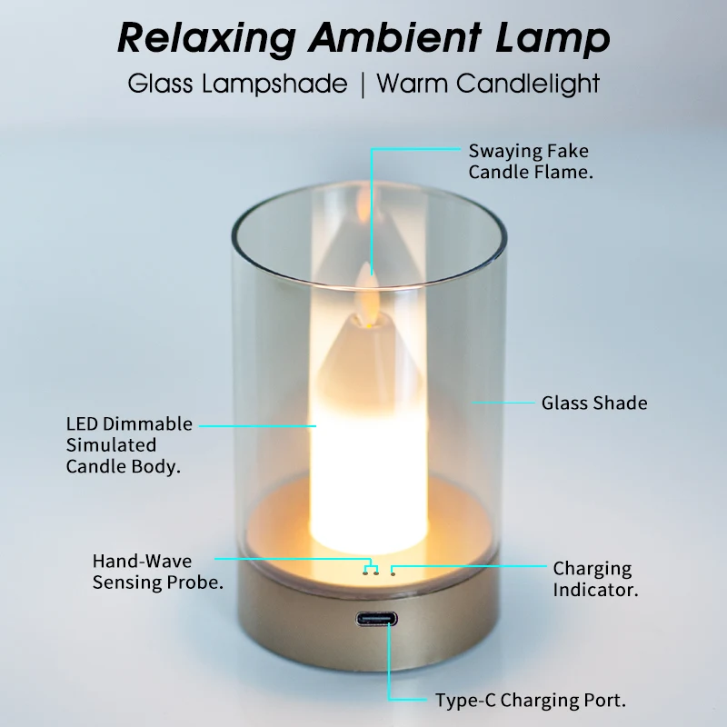 Rechargeable LED Candle Light Motion Sensor Dimmable Warm White Swinging Flameless Candle Home Party Holiday Decor Perfect Gift