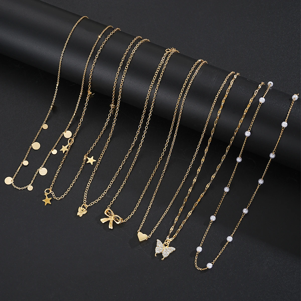 17pcs Fashion Minimalist Jewelry Set For Women Vintage Twist Snake Bone Heart Butterfly Star Pendant Necklace Bracelet Sets Gift 3