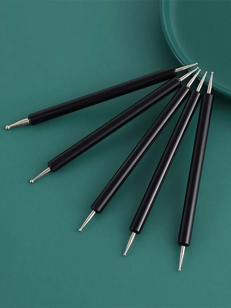 Ball Embossing Stylus Embossing Tracing Pen Metal Score Tracing Pen Nail Dotting Tool DIY Nail Design Transfer Painti 5 Pack