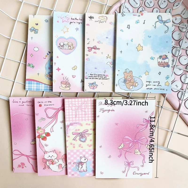 50Page/Book Pink Bow A7 Notepad，Tearable Pocket Notebook  Memo Pad Journal Decor Paper，Office School Supplies Stationery - 4