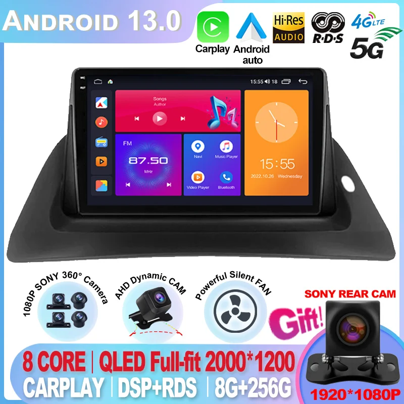 

For Renault Kangoo 2009 2012 2015 2016 2017 2018 Car Radio Multimedia Video Player Navigation Android 13 Stereo 2 din Player DVD