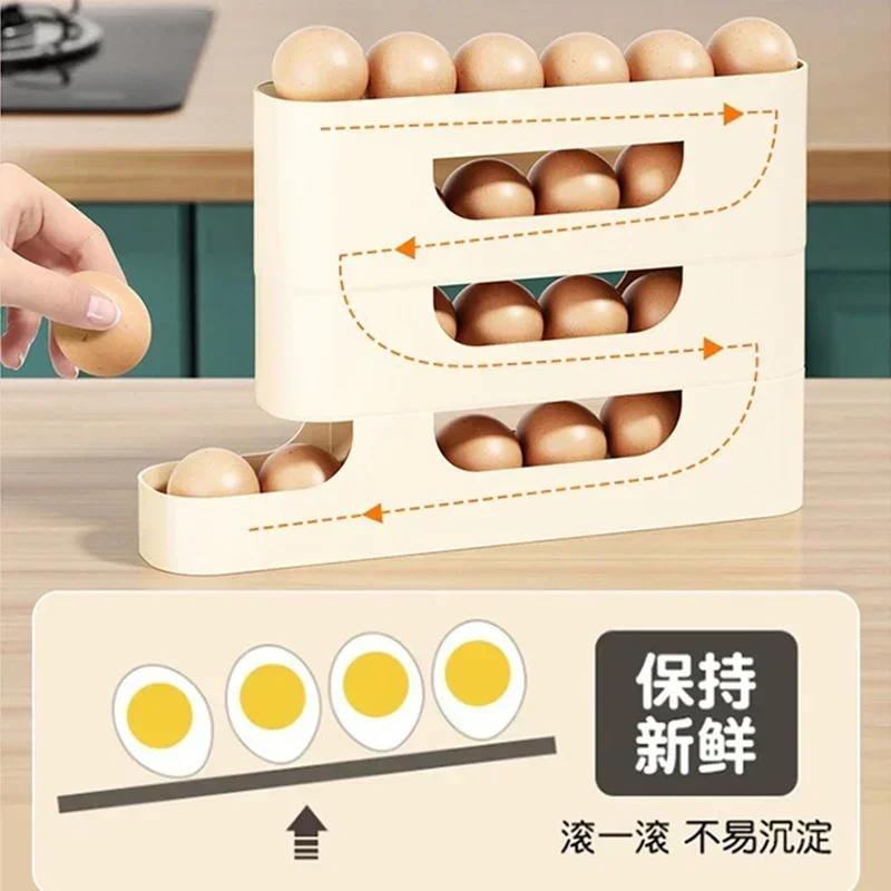 4-layer Slide Egg Storage Box Ladder Style Egg Box Storage Refrigerator Side Door Large Capacity Automatic Egg Rolling Machine 5