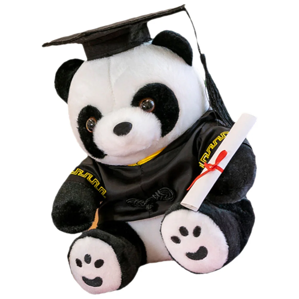 

Doctor Panda Stuffed Animal Unique Toy Adornment Kids Doctorial Hat Mini Dolls