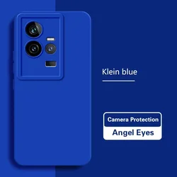 Luxury Dual Layer Soft Silicone Phone Case with Solid Lens Protection and Angel Eyes Design for IQOO 11S (Klein Blue)