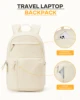 Schoolbag, female college student commuter backpack, computer backpack, college style, super cute, good-looking，beige 2