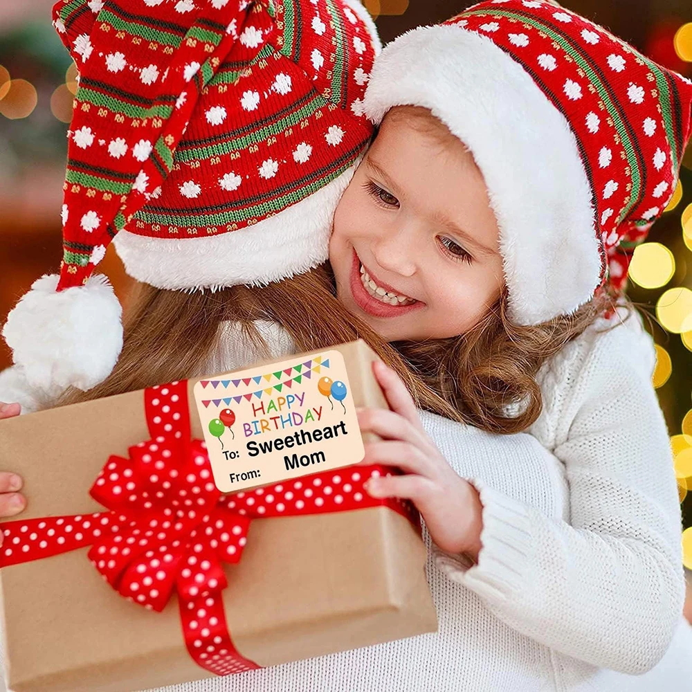 Happy Birthday Gift Tags Name Tags Sticker Christmas To From Label Present Stickers Festival Birthday Sticker for Party 200PCS