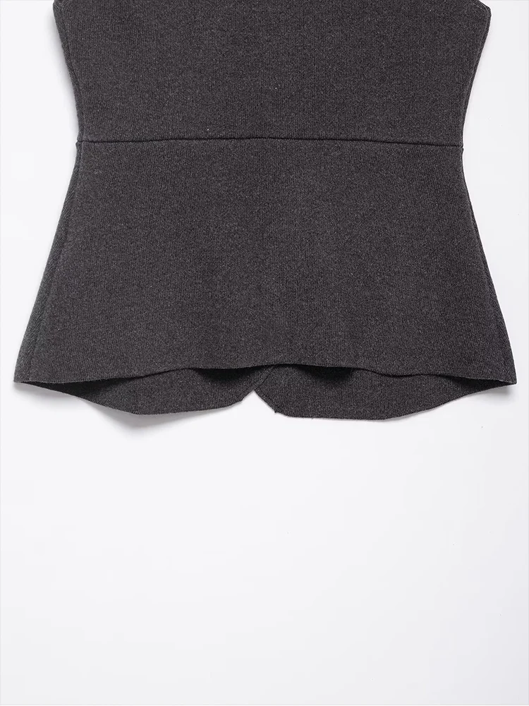 Fashion Women Slim Knitted Sweater Vest Casual Suit Neck Single Breasted Sleeveless Tank Top Female Solid Simple Waistcoat