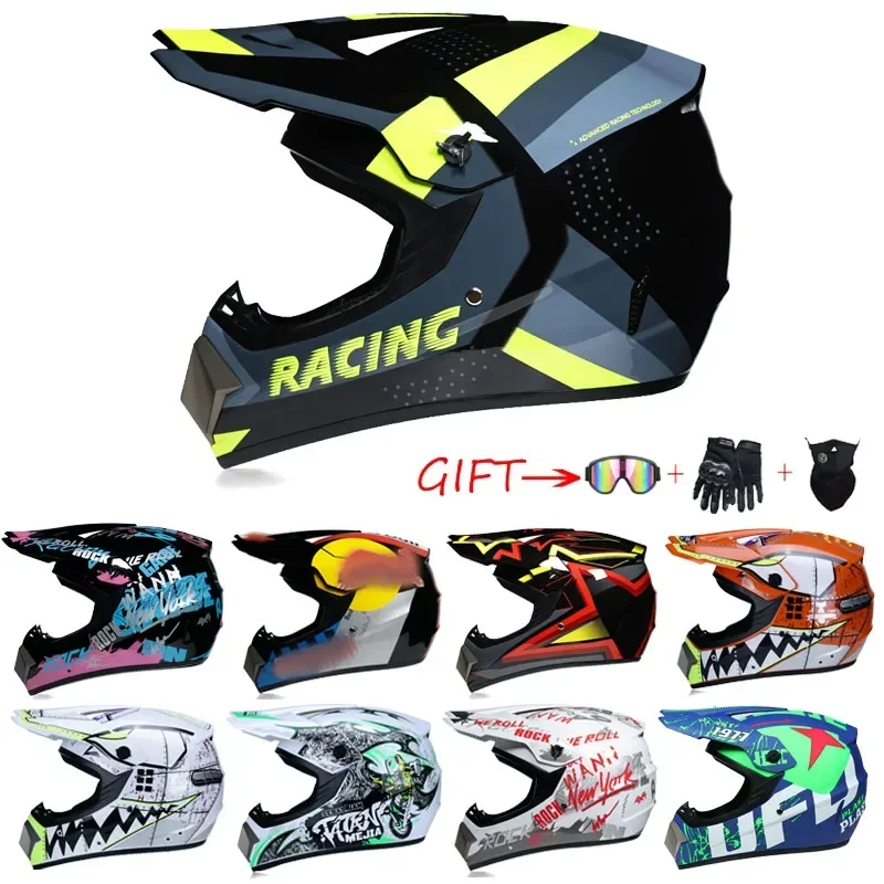 

Motorcycle Special Off-road Helmet ATV Off-road Vehicle Downhill Mountain Bike DH Racing Cross Helmet The Send Three pieces gift