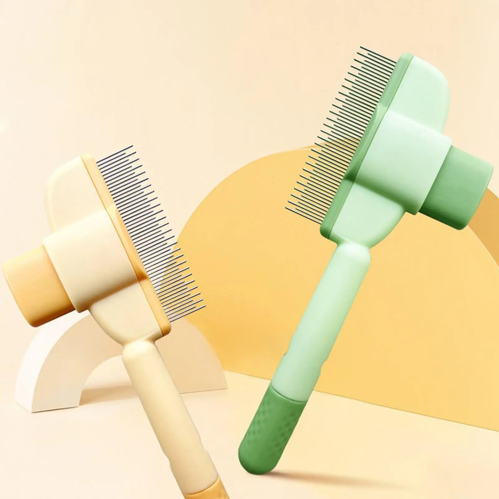 Pet Hair Removal Comb with Release Button Deshedding Undercoat Comb Pet Hair Grooming Brush for Long and Short Haired Dogs Cats