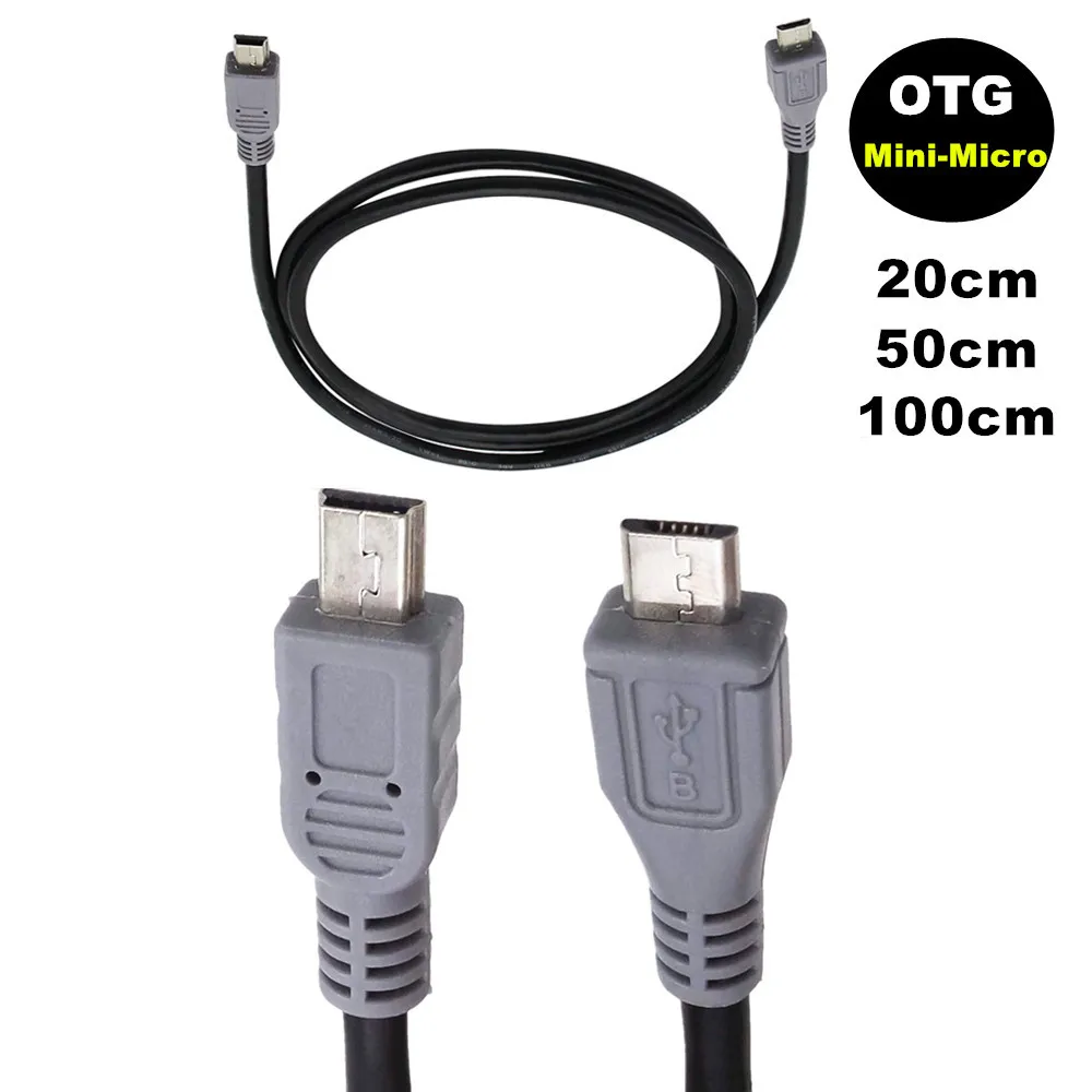 

Micro USB 2.0 Mini USB 5pin male to male data charging OTG converter adapter cable Connector Mini-USB Micro-USB