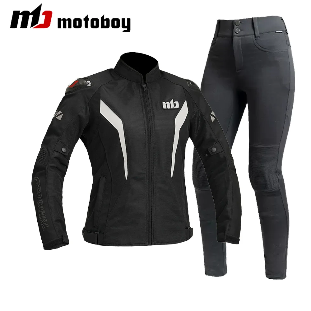 

Women Motorcycle Jacket Waterproof Four Season Motorbike Overcoat Pants Reflective Riding Jackets Windproof Suits