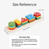 Montessori Wooden Geometric Shape Five Sets of Columns Blocks Assembling Children's Enlightenment Early Education Puzzle Toys 2