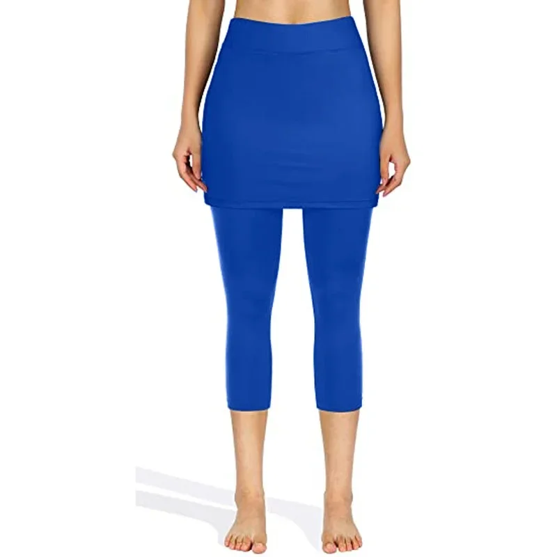 Womens Tennis Skorts Sport GYM Fake Two Pieces Compression Running Pants Quick Dry Fitness Pants Skirt Badminton Tennis sports shorts sports skirt