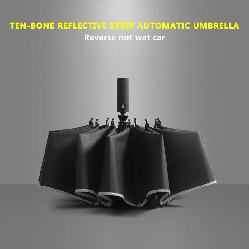 For Xiaomi Automatic Folding Umbrella Reflective Reverse Sunshade Rain Umbrella Aluminum Waterproof Business