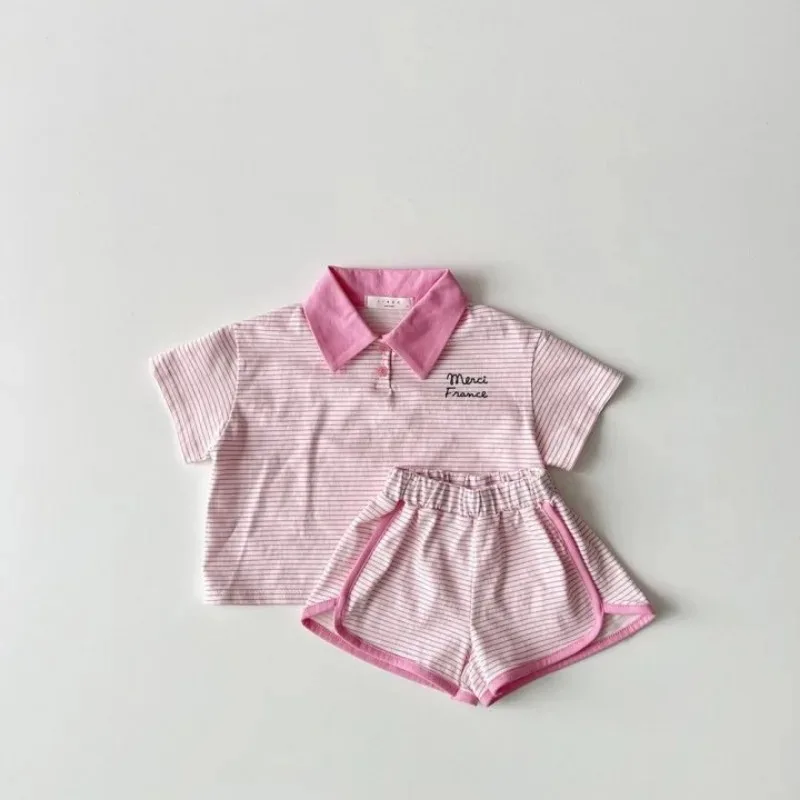 2Pcs Kids Clothing Set Summer Short Sleeve Sports Suit for Girls Boys