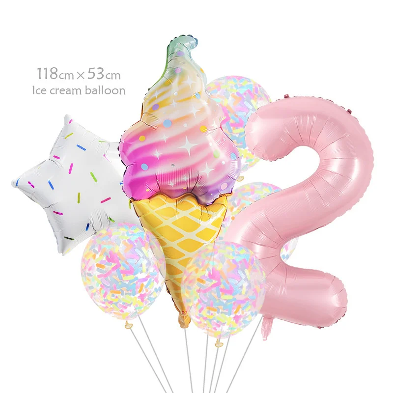 Nine San 7 Pezzi Gelato Palloncini Ice Cream Palloncino Eiscreme Decorazioni Decorazioni