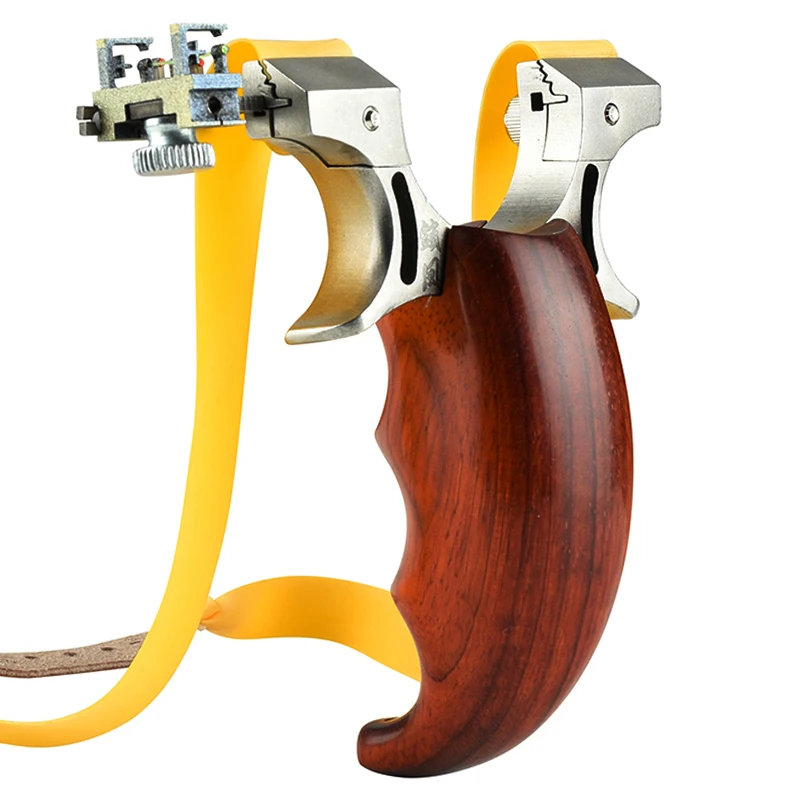 Outdoor Hunting and Shooting Stainless Steel Slingshot Bidirectional Mobile Sight Competitive Aiming Flat Rubber Band Slingsshot 2
