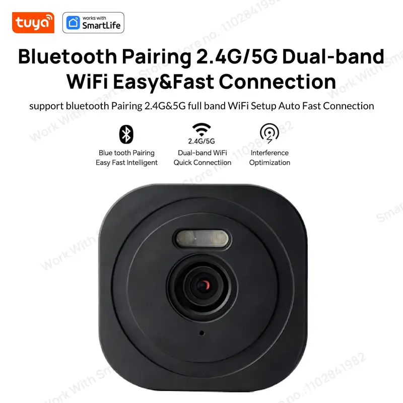 3MP 2K Tuya Window Camera,2.4GHz & 5GHz WiFi Indoor Cameras for Home Security W/Color Night Vision,Person Motion Detection,Easy - Image 2