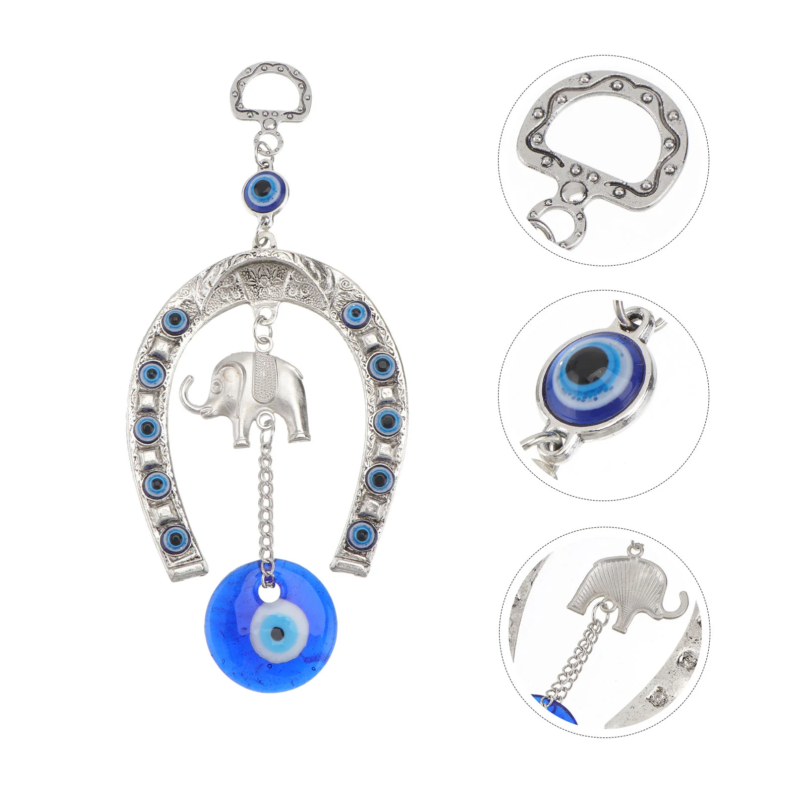 

Blue Eye Charm Turkish Eyes Pendant Blessing Decor Horseshoe Elephant Shape Hanging Cars