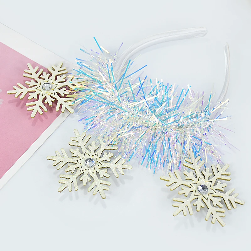 Bandeaux De Noël Flocons De Neige 3 Pièces - Accessoires Cheveux Festifs Pour Enfants Et Adultes