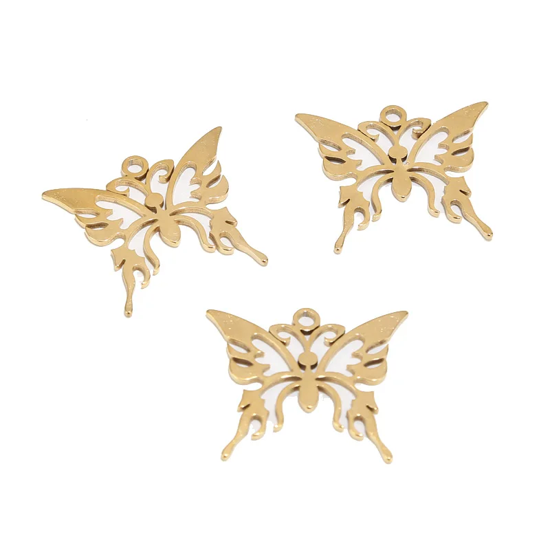 

10pcs Stainless Steel 28*32mm Butterfly Charm Fashion Pendants Connectors for DIY Necklaces Jewelry Making Findings