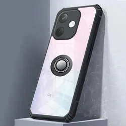 Clear Acrylic Shockproof Case with Magnetic Holder Ring and Enhanced Protection for A5Pro (Black)