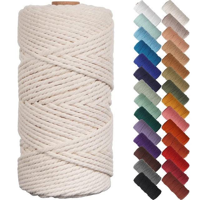 100M/Roll Natural Macrame Cord 3mm Colored Macrame Rope Cotton Rope Macrame  Yarn Cotton Craft Cord for Wall Hanging DIY Knitting - AliExpress