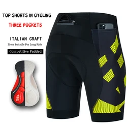 3 Pockets Man Cycling Pants Short Men's Bib Gel Shorts Equipment Lycra Mtb Summer Culotte Maillot Bibs Road Bike Sports Mountain